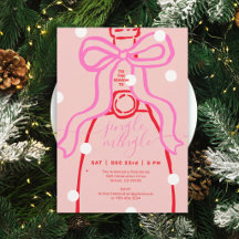 Jingle and Mingle Pink Bow Champagne Holiday Party