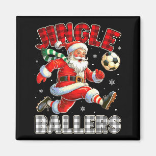 Jingle Ballers Santa Football Christmas Soccer Pla Magnet