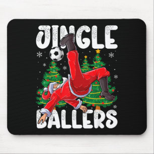Jingle Ballers Santa Football Christmas Soccer Pla Mouse Pad