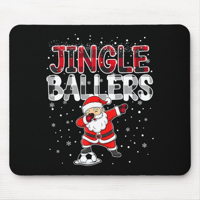 Jingle Ballers Santa Football Christmas Soccer Pla Mouse Pad (Front)