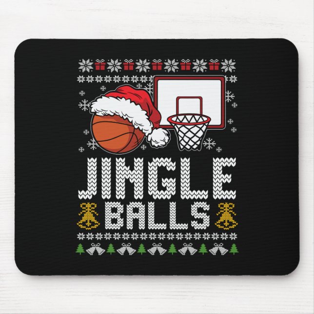 Jingle Balls Ugly Christmas Pajama Cool Sport X-Ma Mouse Pad (Front)