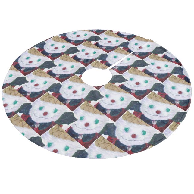 JIngle Bear Fleece Tree Skirt (Angled)