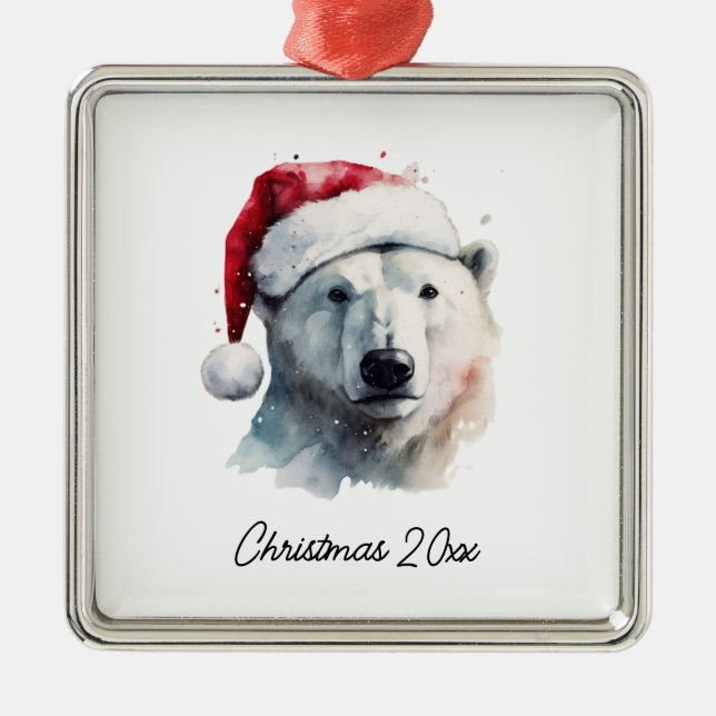 Jingle Bear Joy, custom Metal Tree Decoration (Front)