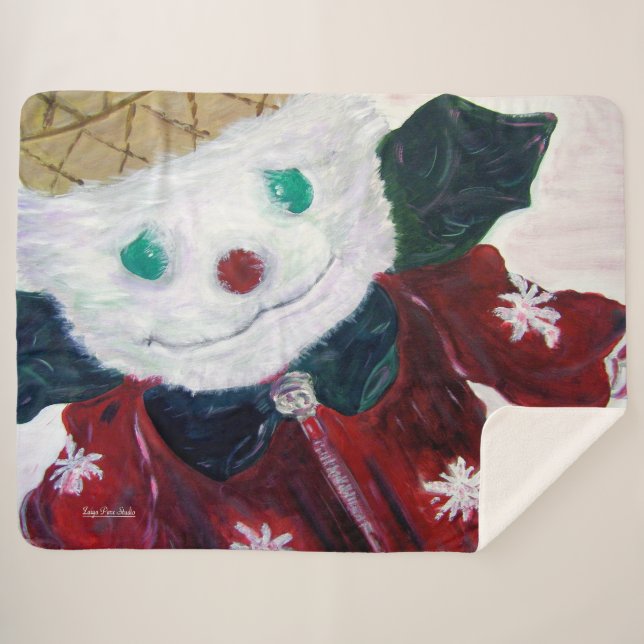 Jingle Bear Sherpa Blanket (Front (Horizontal))