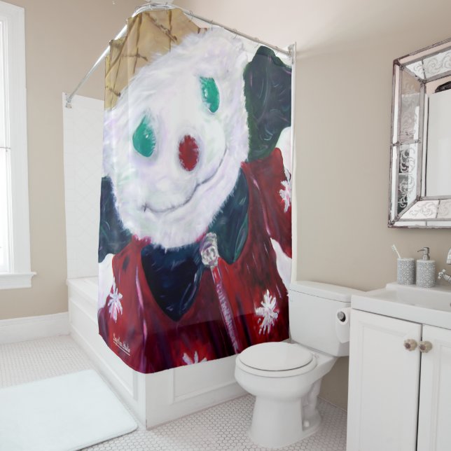 Jingle Bear Shower Curtain (In Situ)