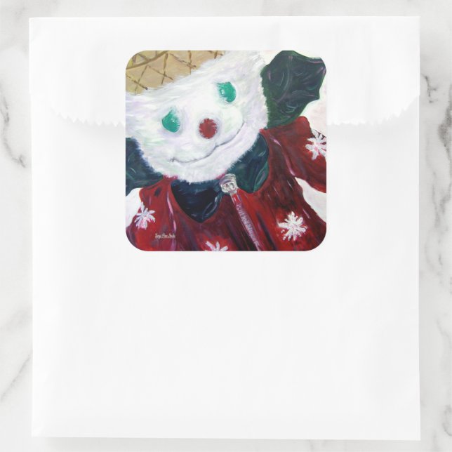 Jingle Bear Square Sticker (Bag)
