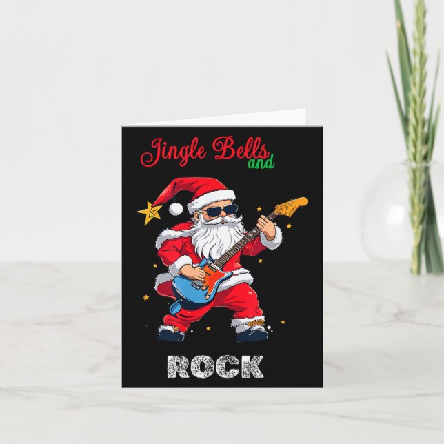 Jingle Bell And Rock Christmas Santa Rolling Playi Card (Front)
