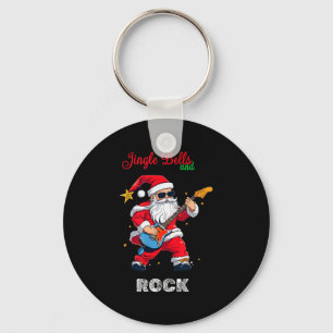 Jingle Bell And Rock Christmas Santa Rolling Playi Key Ring