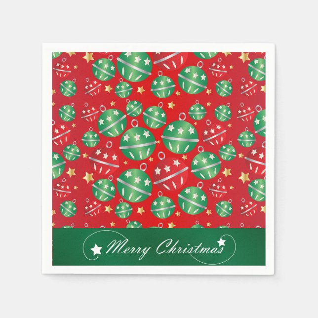 Jingle Bell Christmas Ornament Design Pattern Napkin (Front)