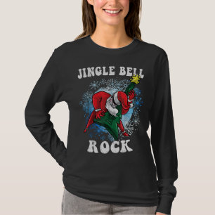 Jingle Bell Rock Santa Playing Guitar Christmas Fu T-Shirt