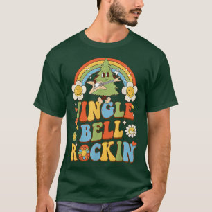 Jingle Bell Rockin Christmas Tree Guitarist Groovy T-Shirt