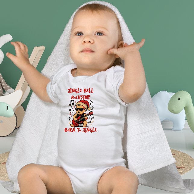 Jingle Bell Rockstar Christmas Baby Bodysuit (Creator Uploaded)