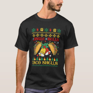 Jingle Bell Taco Shells Happy Christmas Tacos Mexi T-Shirt