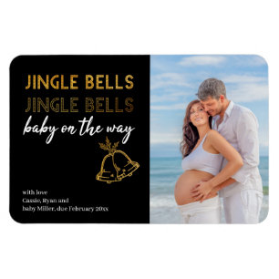 Jingle Bells Baby on the Way Christmas Photo Magnet