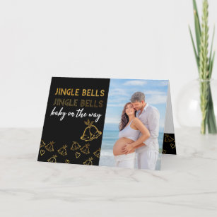Jingle Bells Baby on the Way Photo Pregnancy Holiday Card