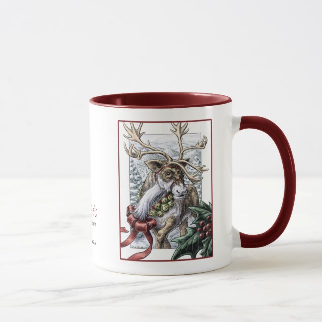 "Jingle Bells" Christmas reindeer mug (Right)