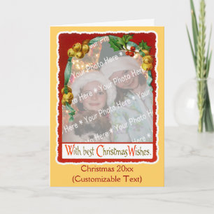 Jingle Bells Christmas Wishes Add-A-Photo Frame Holiday Card