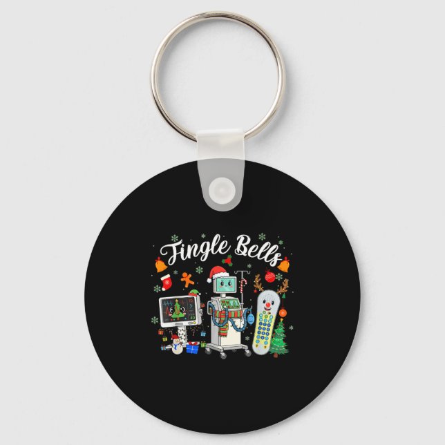 Jingle Bells Er Nurse Funny Christmas Tech Nursing Key Ring (Front)