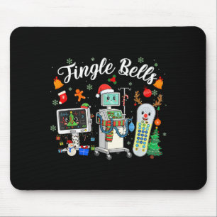 Jingle Bells Er Nurse Funny Christmas Tech Nursing Mouse Pad