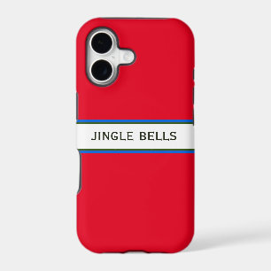 JINGLE BELLS Festive Modern Red White Stripes