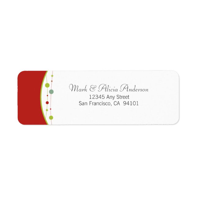 Jingle Bells Holiday Return Address Label (red) (Front)