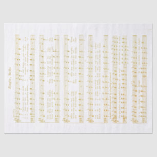 Jingle Bells Holiday Tissue Decoupage Paper Gold