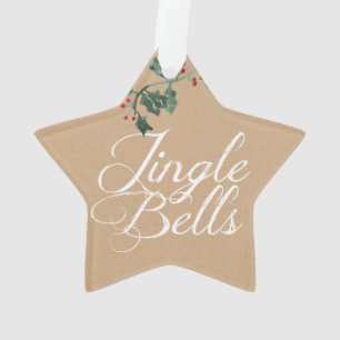 Jingle Bells Holly Holiday Acrylic Ornament