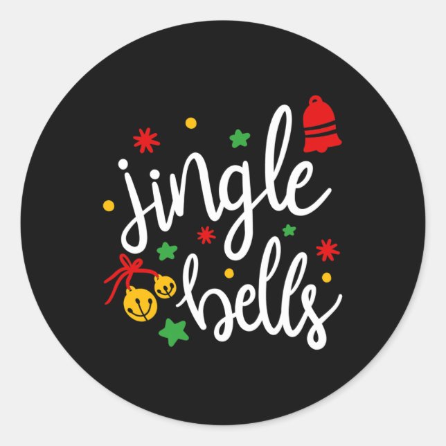 Jingle Bells Jingle All The Way Xmas Gift Christma Classic Round Sticker (Front)