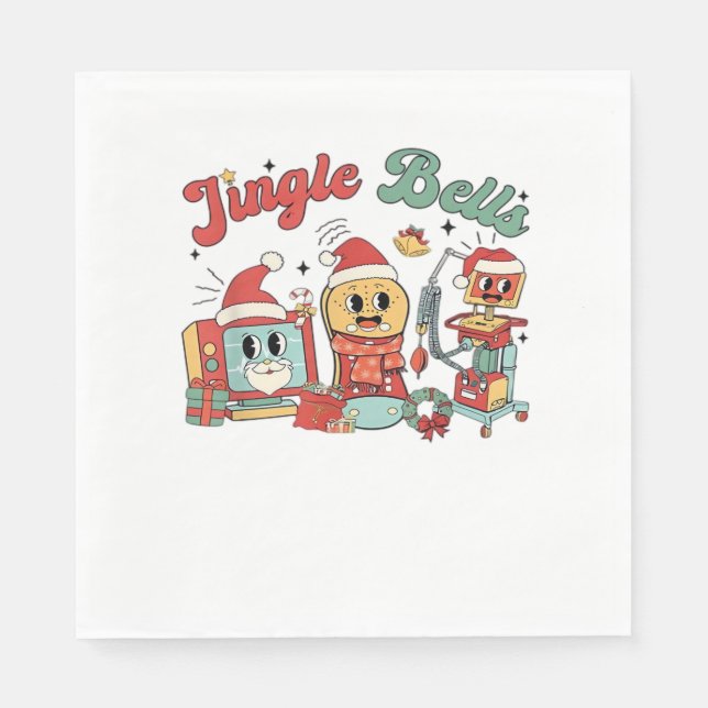 Jingle Bells Nurse, Christmas Nurse, Funny Christm Napkin (Front)