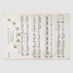 Jingle Bells on Aged Parchment with Gold Bells Tissue Paper