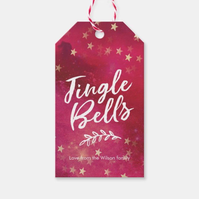 Jingle Bells Personalised Christmas gift tags (Front)