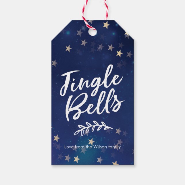 Jingle Bells Personalised Christmas gift tags (Front)