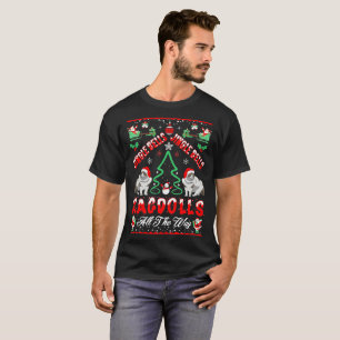 Jingle Bells Ragdolls All The Way Christmas T-Shirt