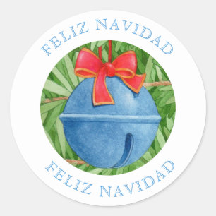 JINGLE BELLS Spanish 3" Round Envelope Seals
