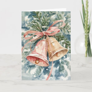 Jingle Bells Watercolor Christmas Holiday Painting Card