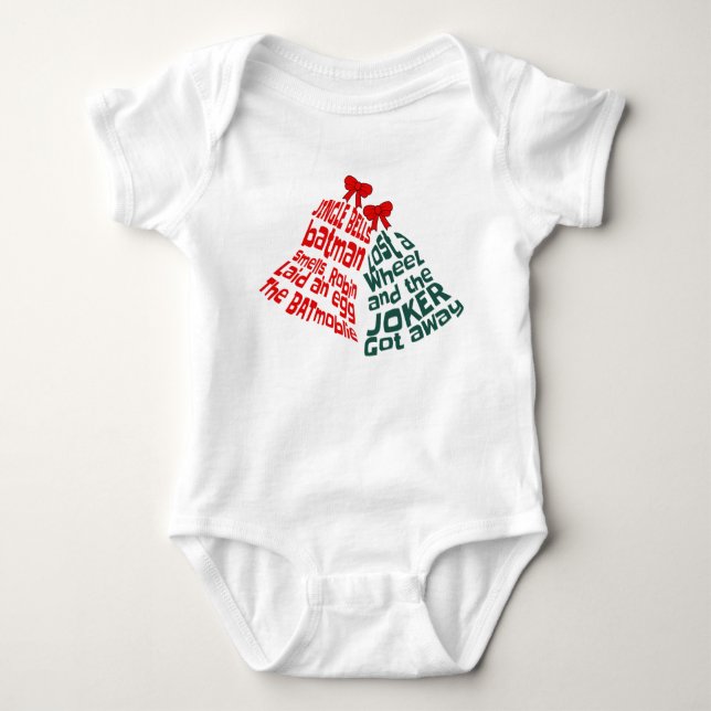 Jingle Bells Whimsy Baby Bodysuit (Front)