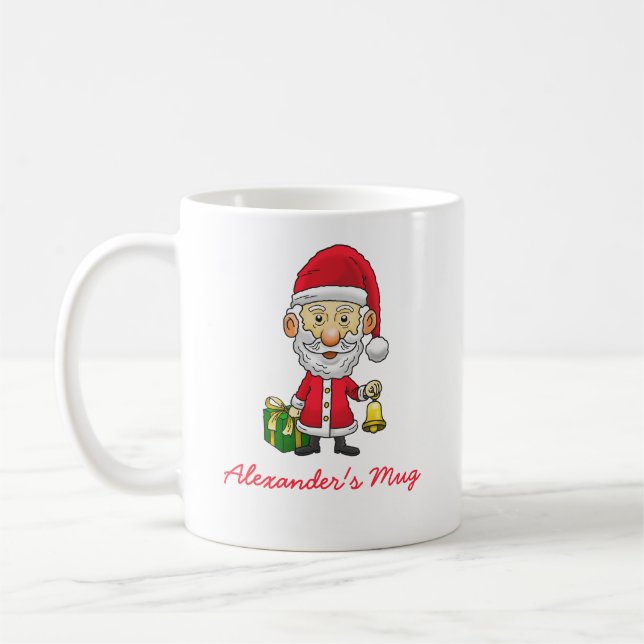 Jingle Bells with Santa Coffee Mug (Left)