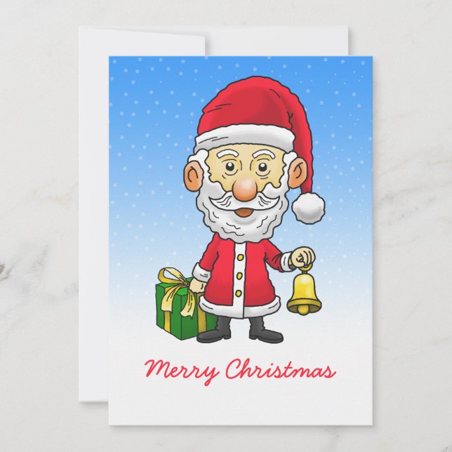Jingle Bells with Santa Flat Holiday Card (Front)
