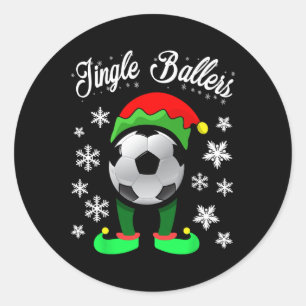 Jingle Byllers Christmas Soccer Footbyll Elf Classic Round Sticker