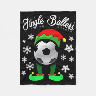 Jingle Byllers Christmas Soccer Footbyll Elf  Fleece Blanket