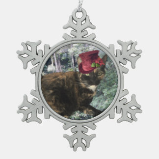 Jingle Cat Collection Snowflake Pewter Christmas Ornament