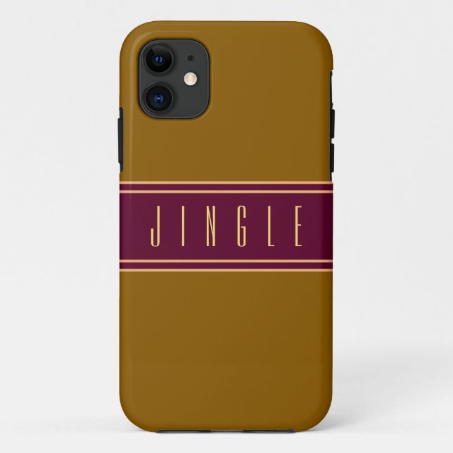 JINGLE Classy Golden Brown Burgundy Red Stripes Case-Mate iPhone Case (Back)
