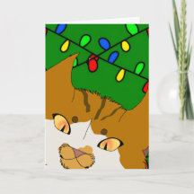 Jingle Claws Christmas Card Fun Cat Design