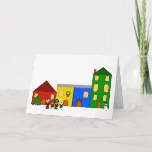 Jingle Claws Train Town Holiday Card