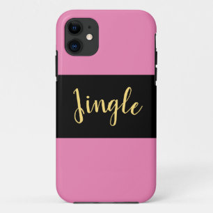 JINGLE Festive Sporty Elegant Black Pink Stripes Case-Mate iPhone Case