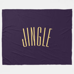 JINGLE Fun Tall Curved Text On Deep Rich Purple Fleece Blanket