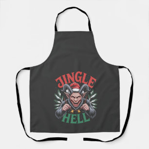 Jingle Hell Christmas Krampus Evil Xmas Apron