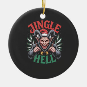 Jingle Hell Christmas Krampus Evil Xmas Ceramic Tree Decoration