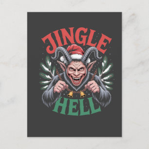 Jingle Hell Christmas Krampus Evil Xmas Holiday Postcard