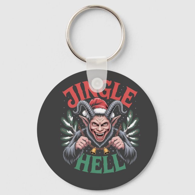 Jingle Hell Christmas Krampus Evil Xmas  Key Ring (Front)
